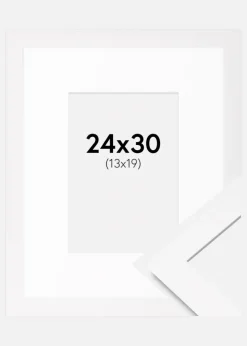 Ramme BGA Classic Hvid 24x30 cm - Passepartout Hvid 14x20 cm