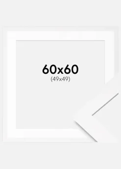 Ramme BGA Classic Hvid 60x60 cm - Passepartout Hvid 50x50 cm