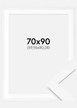 Ramme BGA Classic Hvid 70x90 cm - Passepartout Hvid 24x32 inches