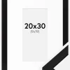 Ramme BGA Classic Sort 20x30 cm - Passepartout Hvid 10x20 cm