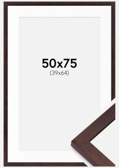 Ramme BGA Classic Valnød 50x75 cm - Passepartout Hvid 40x65 cm