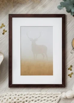 Ramme BGA Classic Valnød 60x80 cm - Passepartout Hvid 52x72 cm