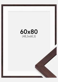 Ramme BGA Classic Valnød 60x80 cm - Passepartout Hvid 49,3x69,3 cm