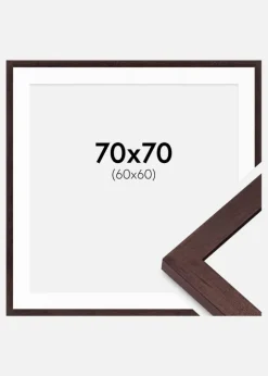 Ramme BGA Classic Valnød 70x70 cm - Passepartout Hvid 61x61 cm