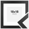Ramme Black Wood 18x18 cm - Passepartout Hvid 13x13 cm