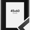 Ramme Black Wood 45x60 cm - Passepartout Sort 32x45 cm