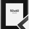 Ramme Black Wood 50x60 cm - Passepartout Sort 35x45 cm