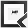 Ramme Black Wood 15x15 cm - Passepartout Hvid 9x9 cm