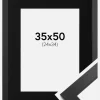 Ramme Black Wood 35x50 cm - Passepartout Sort 25x35 cm