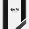 Ramme Black Wood 40x70 cm - Passepartout Sort 25x60 cm