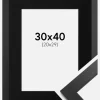 Ramme Black Wood 30x40 cm - Passepartout Sort 21x30 cm