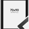 Ramme Black Wood 70x90 cm - Passepartout Sort 24x30 inches