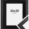 Ramme Black Wood 20x25 cm - Passepartout Sort 15x20 cm