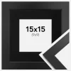Ramme Black Wood 15x15 cm - Passepartout Sort 10x10 cm