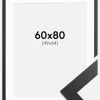 Ramme Black Wood 60x80 cm - Passepartout Hvid 50x65 cm