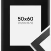 Ramme Black Wood 50x60 cm - Passepartout Sort 14x18 inches