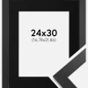 Ramme Black Wood 24x30 cm - Passepartout Sort 7x9 inches