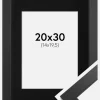 Ramme Black Wood 20x30 cm - Passepartout Sort 15x21 cm (A5)