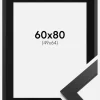 Ramme Black Wood 60x80 cm - Passepartout Sort 50x65 cm