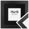 Ramme Black Wood 15x15 cm - Passepartout Sort 9x9 cm
