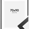 Ramme Black Wood 70x90 cm - Passepartout Hvid 56x71 cm