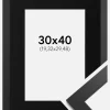 Ramme Black Wood 30x40 cm - Passepartout Sort 8x12 inches