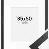 Ramme Black Wood 35x50 cm - Passepartout Hvid 24x30 cm