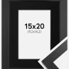 Ramme Black Wood 15x20 cm - Passepartout Sort 4x6 inches