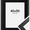 Ramme Black Wood 40x50 cm - Passepartout Sort 30x40 cm
