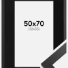 Ramme Black Wood 50x70 cm - Passepartout Sort 33x56 cm