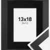 Ramme Black Wood 13x18 cm - Passepartout Sort 9x13 cm