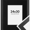 Ramme Black Wood 24x30 cm - Passepartout Sort 6x8 inches