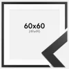 Ramme Black Wood 60x60 cm - Passepartout Hvid 50x50 cm