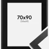 Ramme Black Wood 70x90 cm - Passepartout Sort 55x70 cm