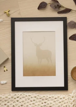 Ramme Black Wood 24x30 cm - Passepartout Hvid 6x8 inches