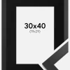 Ramme Black Wood 30x40 cm - Passepartout Sort 20x30 cm