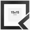 Ramme Black Wood 15x15 cm - Passepartout Hvid 10x10 cm