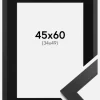 Ramme Black Wood 45x60 cm - Passepartout Sort 35x50 cm