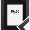 Ramme Black Wood 15x20 cm - Passepartout Sort 11x15 cm