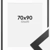 Ramme Black Wood 70x90 cm - Passepartout Hvid 55x70 cm