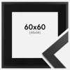 Ramme Black Wood 60x60 cm - Passepartout Sort 45x45 cm
