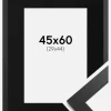Ramme Black Wood 45x60 cm - Passepartout Sort 30x45 cm