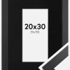 Ramme Black Wood 20x30 cm - Passepartout Sort 10x20 cm