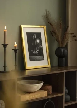 Ramme Blocky Guld - Valgfri Størrelse (Akrylglas)