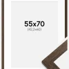 Ramme Brown Wood 55x70 cm - Passepartout Hvid 43,2x61 cm (A2+)