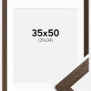 Ramme Brown Wood 35x50 cm - Passepartout Hvid 30x35 cm