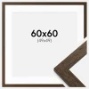 Ramme Brown Wood 60x60 cm - Passepartout Hvid 50x50 cm