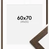 Ramme Brown Wood 60x70 cm - Passepartout Hvid 50x56 cm