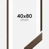 Ramme Brown Wood 40x80 cm - Passepartout Hvid 30x70 cm