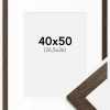 Ramme Brown Wood 40x50 cm - Passepartout Hvid 27,5x37 cm